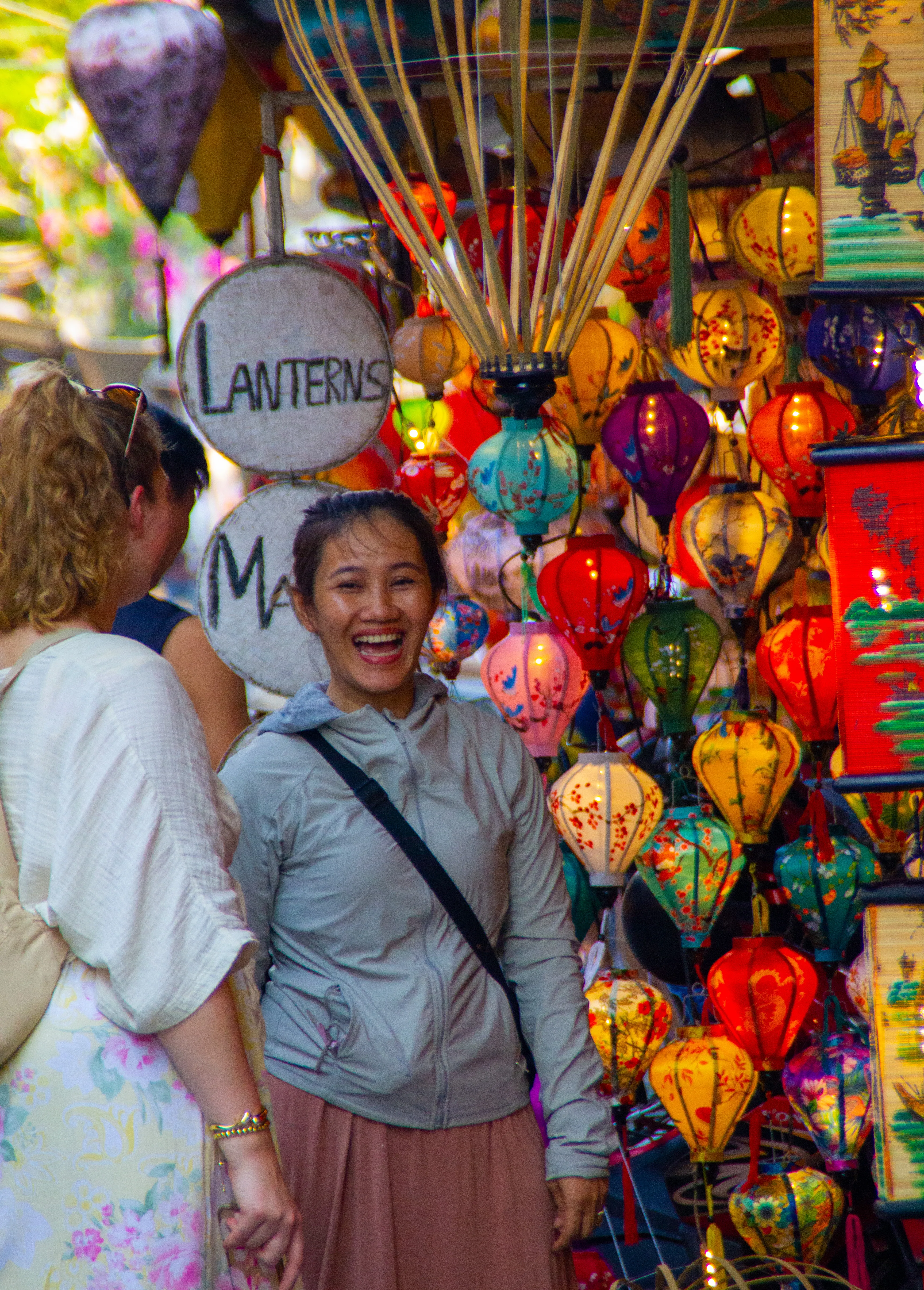 Happy lantern vendor